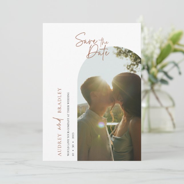 Simple Minimalist Photo | Elegant Wedding  Invitation (Standing Front)