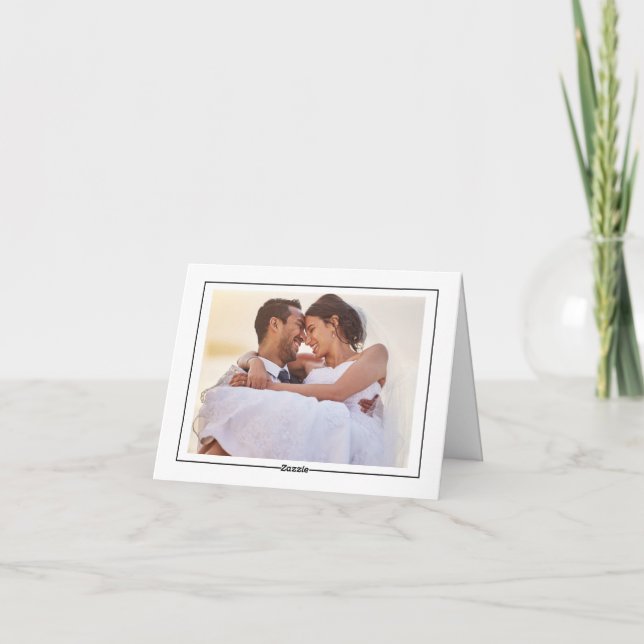 Simple Minimalist Photo Frame Wedding Thank You (Back)