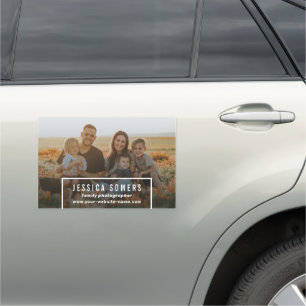 simple minimalist photo photographer business car magnet