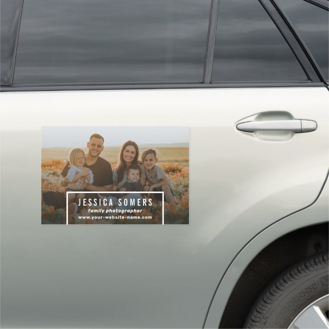 simple minimalist photo photographer business car magnet (In Situ)