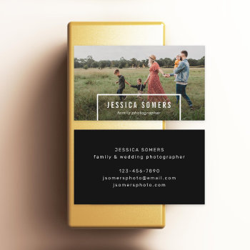 Simple Minimalist Photo Photographer Business Card by beckynimoy at Zazzle