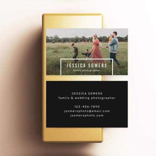 simple minimalist photo photographer business card