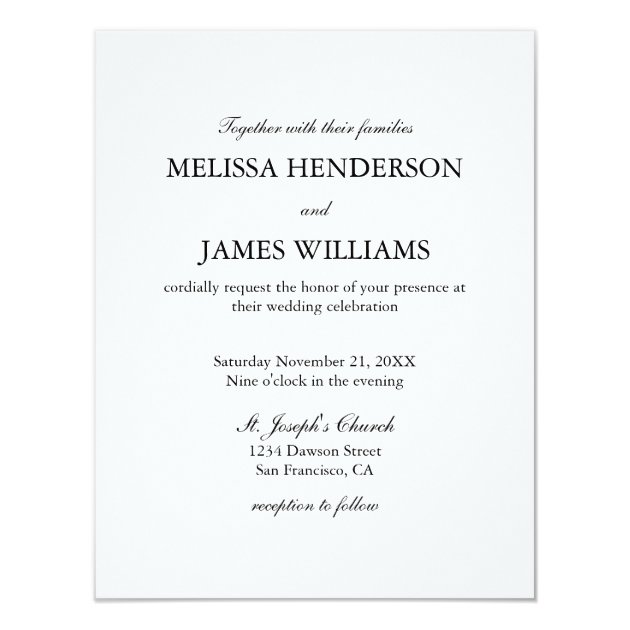 Simple Minimalist Photo Wedding Invitation