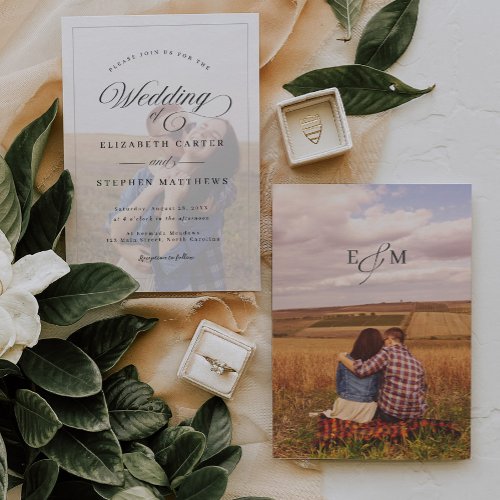 Simple Minimalist Photo Wedding Invitation