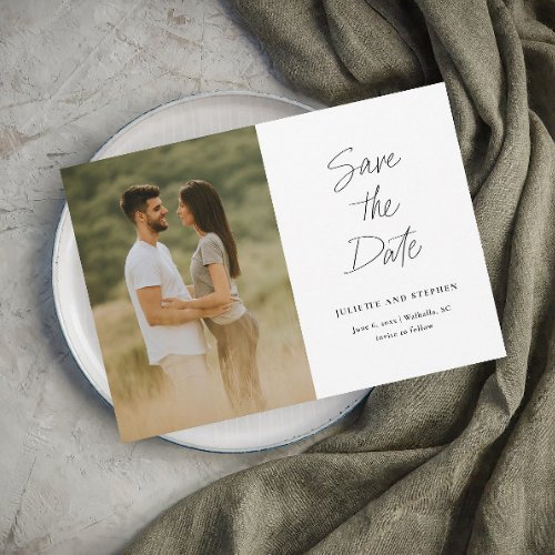 Simple Minimalist Photo Wedding Save The Date