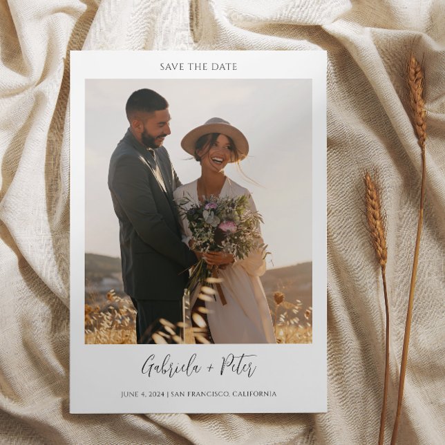 Simple Minimalist Photo Wedding Save The Date  Invitation (Creator Uploaded)