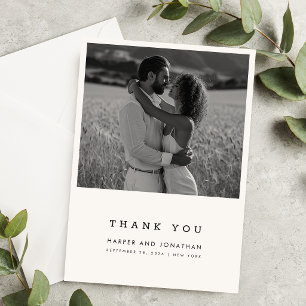 Simple Minimalist Photo Wedding Thank You Card