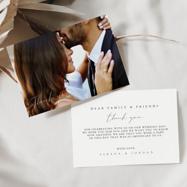 Simple Minimalist Photo Wedding Thank You Card (Creator Uploaded)
