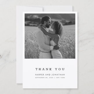 Simple Minimalist Photo Wedding Thank You Card