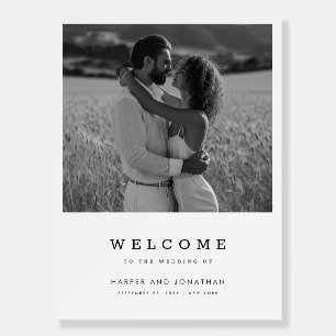 Simple Minimalist Photo Wedding Welcome Foam Board