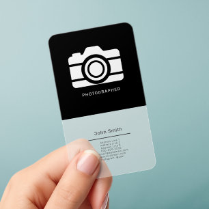 Simple & Minimalist Photographer Clear Business Cards