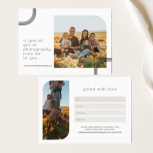 Simple Minimalist Photography Gift Certificate