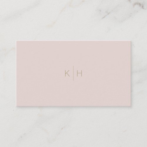 Simple Minimalist Pink Beige Gold Business Card