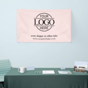 Simple Minimalist Pink Business Logo Promotional Banner