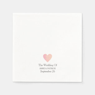 Simple Minimalist Pink Heart Love Wedding Napkins