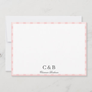 Simple Minimalist Pink Stripes Note Card