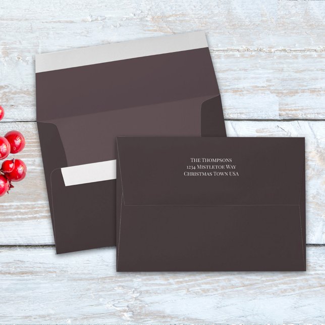 Simple Minimalist Plum Return Address Printed  Envelope (Creator Uploaded)