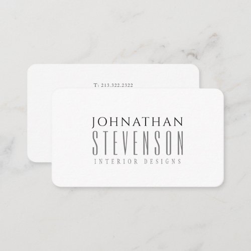 Simple Minimalist Professional Black and White Business Card