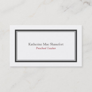 Simple Minimalist Professional Black White Border Business Card