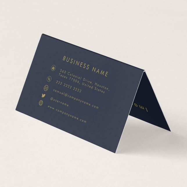 Simple Minimalist Professional Folder Custom Business Card (Back)