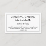[ Thumbnail: Simple & Minimalist Public Notary Business Card ]