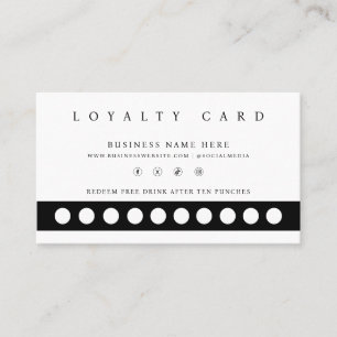Simple Minimalist Punch Style Reward Program Loyal Loyalty Card