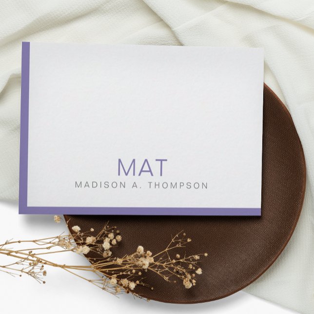 Simple Minimalist Purple Lavender Professional Note Card (Creator Uploaded)