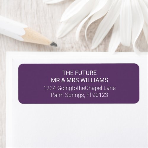 Simple Minimalist Purple Return Address Label
