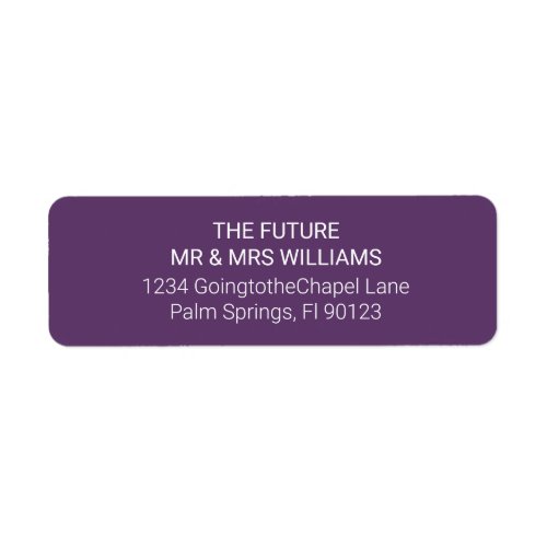 Simple Minimalist Purple Return Address Label