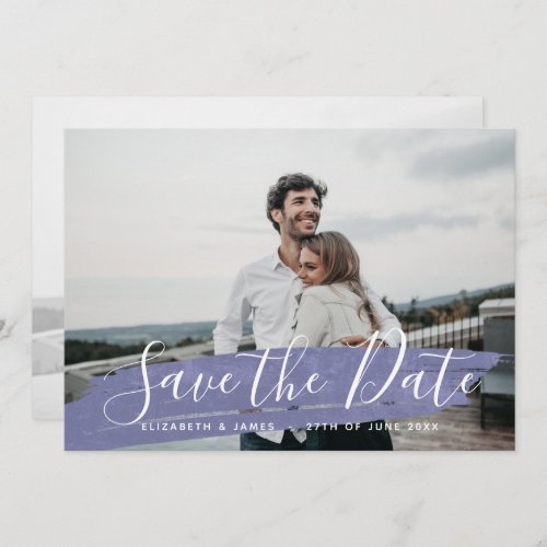 Simple Minimalist Purple Save The Date Wedding 