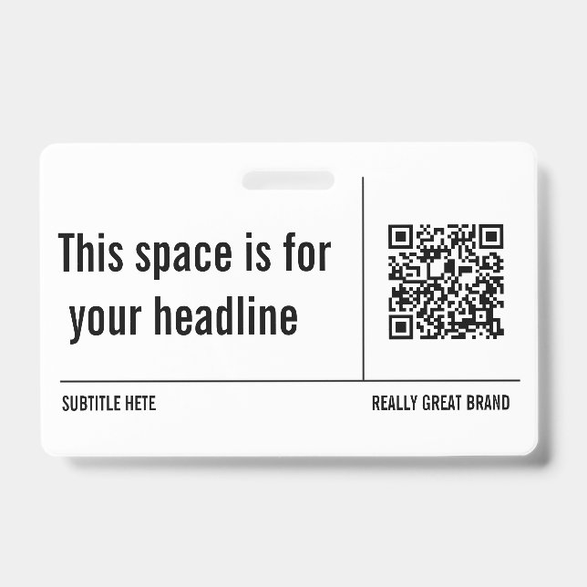  Simple Minimalist QR Code Custom Professional  Badge (Front)