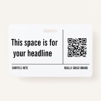 Simple Minimalist QR Code Custom Professional  Badge