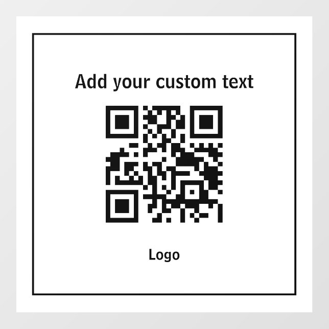 Simple minimalist qr code white logo Floor Decal (Front)