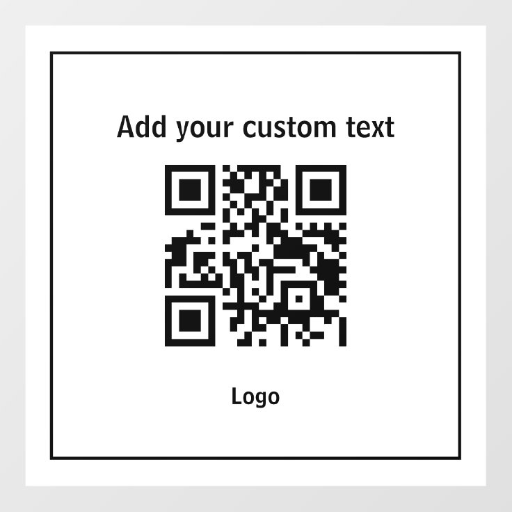 Simple minimalist qr code white logo Floor Decal Zazzle