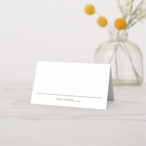 Simple Minimalist Reception Tented Guest Template Place Card
