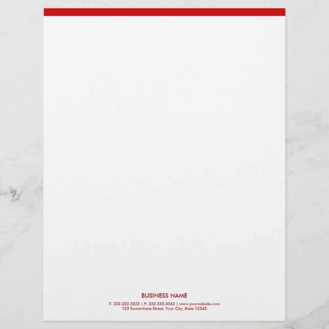 Simple Minimalist Red Border Letterhead (Front)
