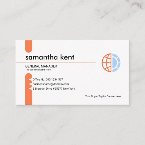 Simple Minimalist Red Stripe Startup Founder CEO Business Card