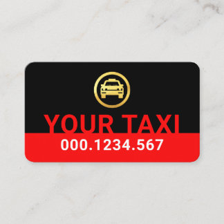 Simple Minimalist Red Taxi Signage Business Card