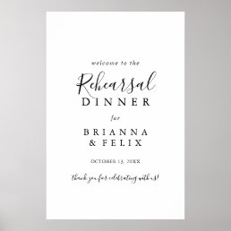 Simple Minimalist Rehearsal Dinner Welcome Sign