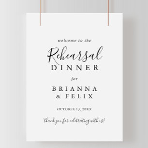 Simple Minimalist Rehearsal Dinner Welcome Sign