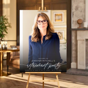Simple Minimalist Retirement Party Photo Welcome Foam Board