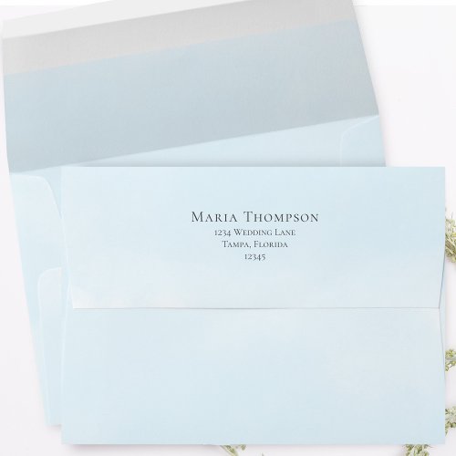 Simple Minimalist Return Address Basic Blue Envelope