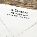 Simple Minimalist Return Address Classic Style  Self-inking Stamp<br><div class="desc">This design features a simple minimalist classic return address return address stamp with a stylish trendy block style typography, a vintage nostalgia old fashioned, a custom customized family name, a classic traditional elegant design, a Christmas holiday mailing supplies, a simplistic return address, a classy old fashioned elegant, a creative stylish...</div>