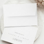 Simple Minimalist Return Address Wedding RSVP Envelope<br><div class="desc">Designed to coordinate with for the «SERENA» Wedding Invitation Collection. To change details, click «Personalize». To move the text or change the size, font, or color, click «Click to customize further» It. View the collection link on this page to see all of the matching items in this beautiful design or...</div>