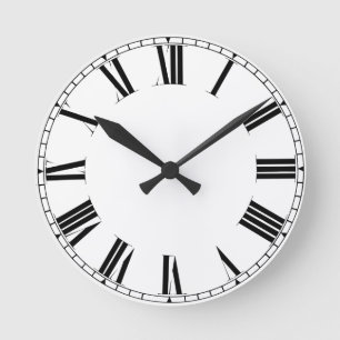 Simple Minimalist Roman Numerals Round Clock