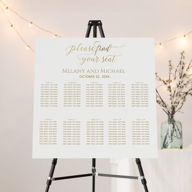 Simple minimalist romantic gold foil calligraphy p foam board (In Situ (Stand))