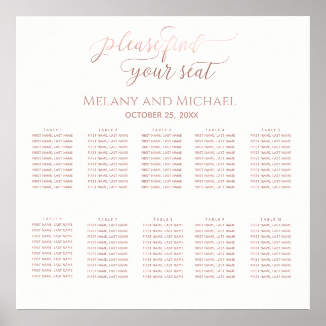 Simple minimalist romantic rose gold calligraphy poster (Front)