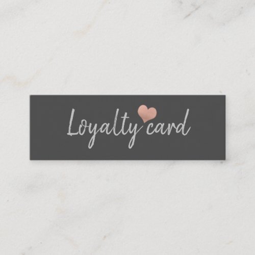 Simple minimalist rose gold heart loyalty card