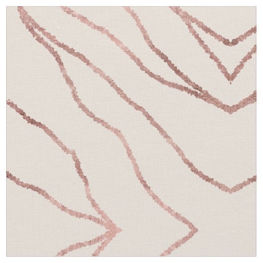 Simple Minimalist Rose Gold Pink Squiggly Stripes Fabric