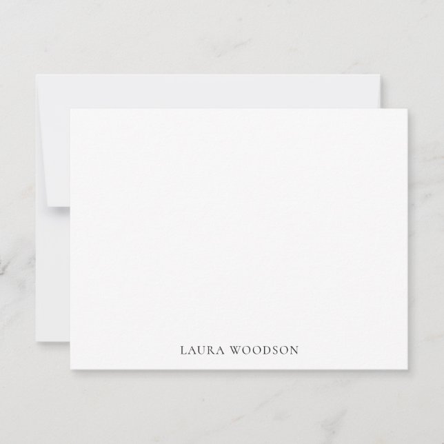 Simple Minimalist Round Logo Name  Note Card (Front)